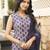 Women blue rayon geometric printed straight kurta trousers with dupatta