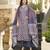 Women blue rayon geometric printed straight kurta trousers with dupatta