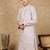 Red cotton embroidered kurta for men