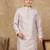 Red cotton embroidered kurta for men