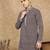 Purple cotton embroidered kurta for men