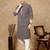 Purple cotton embroidered kurta for men