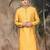 Mustard silk blend embroidered kurta for men
