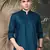 Firozi silk blend embroidered short kurta for men