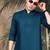 Firozi silk blend embroidered short kurta for men