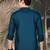 Firozi silk blend embroidered short kurta for men