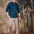 Firozi silk blend embroidered short kurta for men