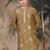 Blue silk blend thread work kurta for men