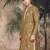 Brown silk blend thread work kurta for men