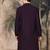 Purple silk blend thread work kurta for men
