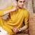 Mustard silk blend thread work kurta for men