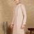 Pink cotton embroidered kurta for men