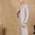 Red cotton embroidered kurta for men