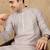 Red cotton embroidered kurta for men