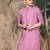 Pink silk blend embroidred kurta for men