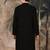 Black silk blend embroidred kurta for men