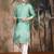 Green silk blend embroidred kurta for men