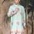 Green silk blend embroidred kurta for men
