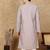 Red cotton printed kurta for men
