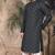 Grey silk blend embroidred kurta for men