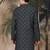Grey silk blend embroidred kurta for men