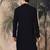 Blue silk blend embroidred kurta for men