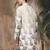 Beige silk blend embroidred kurta for men