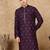 Purple cotton solid kurta for men