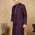 Purple cotton solid kurta for men