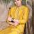 Mustard silk blend sequins kurta for men