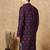 Purple cotton solid kurta for men