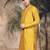 Mustard silk blend sequins kurta for men