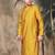 Mustard silk blend sequins kurta for men