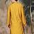 Mustard silk blend sequins kurta for men