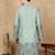 Green cotton solid kurta for men