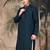Deep blue silk embroidred kurta for men