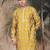 Mustard silk embroidred kurta for men