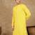 Yellow polysilk sequins kurta for men
