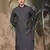 Grey silk embroidred kurta for men
