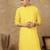 Yellow polysilk sequins kurta for men