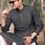 Grey silk embroidred kurta for men