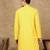 Yellow polysilk sequins kurta for men