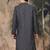 Grey silk embroidred kurta for men