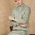Green polysilk sequins kurta for men