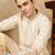 Beige polysilk sequins kurta for men