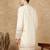 Beige polysilk sequins kurta for men