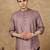 Pink silk embroidered short kurta for men