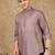 Pink silk embroidered short kurta for men