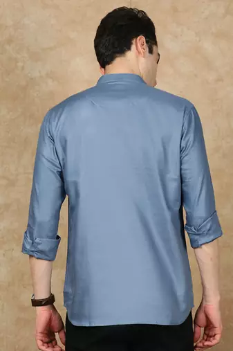 Blue rayon sequins Short kurta for men