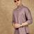 Pink silk embroidered short kurta for men